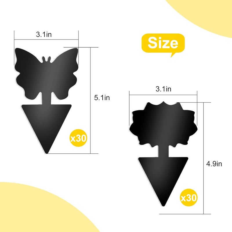 Boromine Fruit Fly Traps, 60 Pack Black Sticky Traps, Fungus Gnat Traps, Plant Fly Stickers for Indoor and Outdoor Use Protect The Plant - Image 2